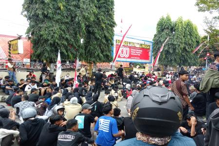 Massa Aksi Reformasi Polri di Purbalingga Berakhir ricuh