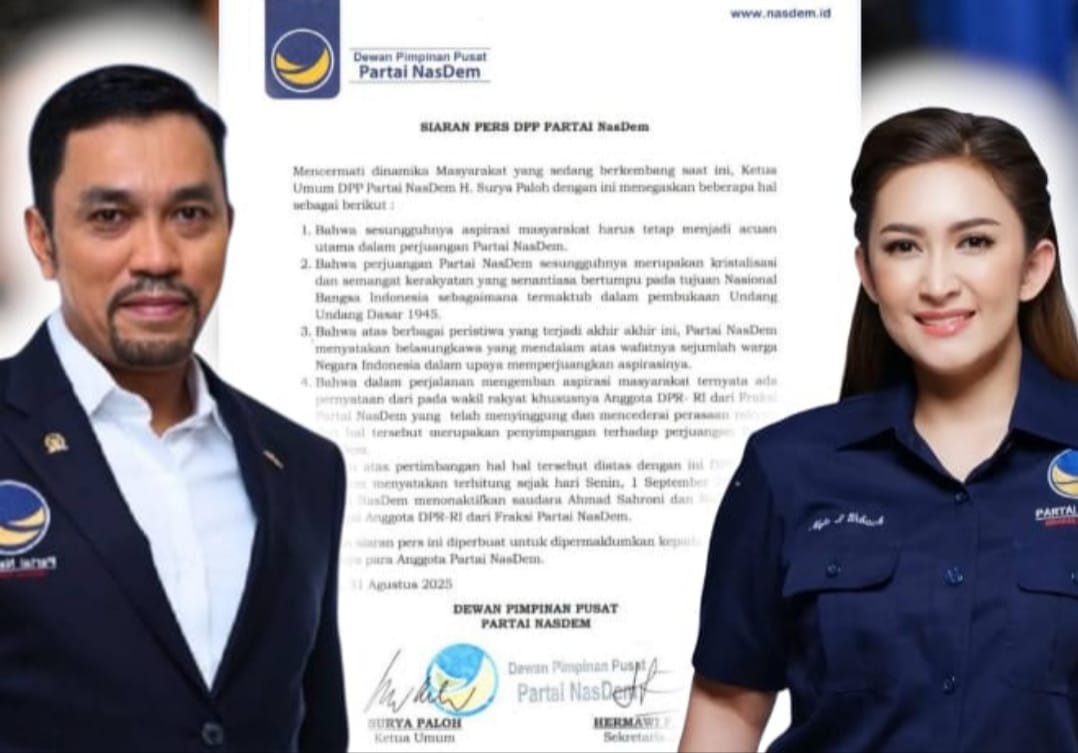 Ahmad Sahroni dan Nafa Urbach Dinonaktifkan, Surya Paloh: Aspirasi Rakyat adalah Acuan Utama Perjuan