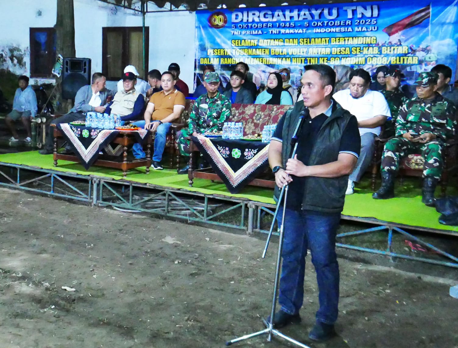 Turnamen Bola Voli Antar Desa Se Blitar Raya MUSPIKA CUP 2025 Resmi Dibuka, Meriahkan HUT TNI Ke 80 