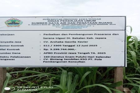 Di duga Pekerjaan Perbaikan Dan Pembangunan Prasarana Dan Sarana Iriga