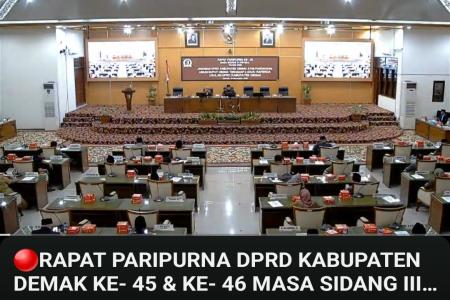 Sidang Paripurna DPRD Demak ke 46 Ketok Palu Hasil Reses Aspirasi Warg