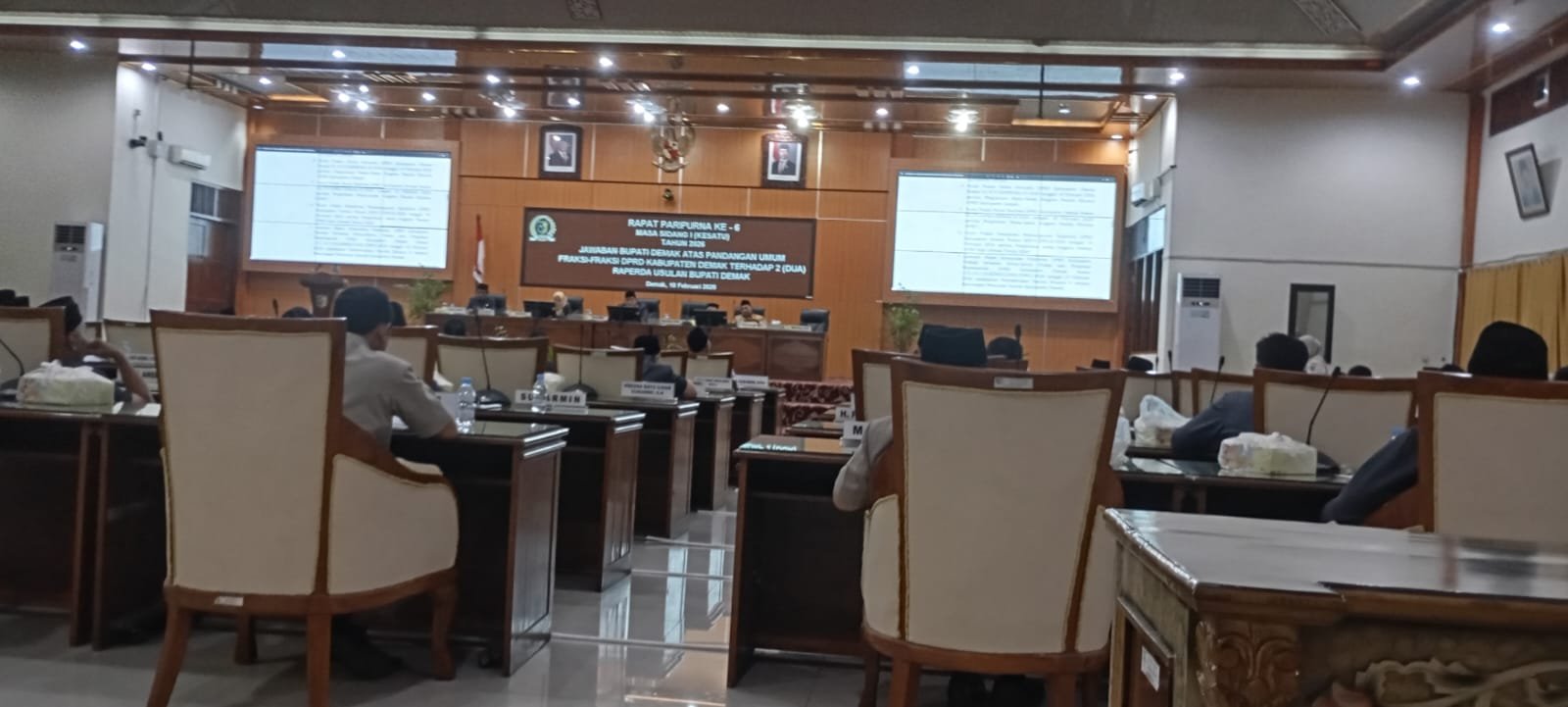 Sidang Paripurna DPRD Demak Atas Dua Raperda Strategis Masa Sidang Kesatu Tahun 2026