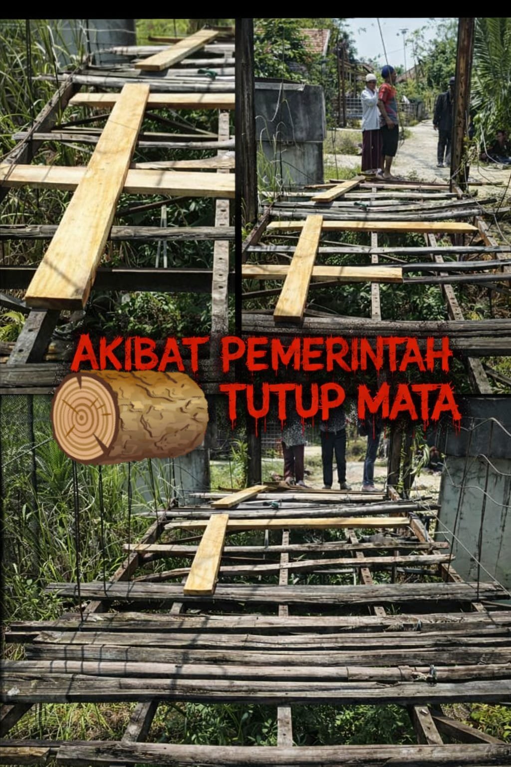 Hampir 3 Tahun Terlantar Tanpa Perbaikan, Jembatan Rapuh di Desa Pasean Kian Membahayakan—Warga Terp