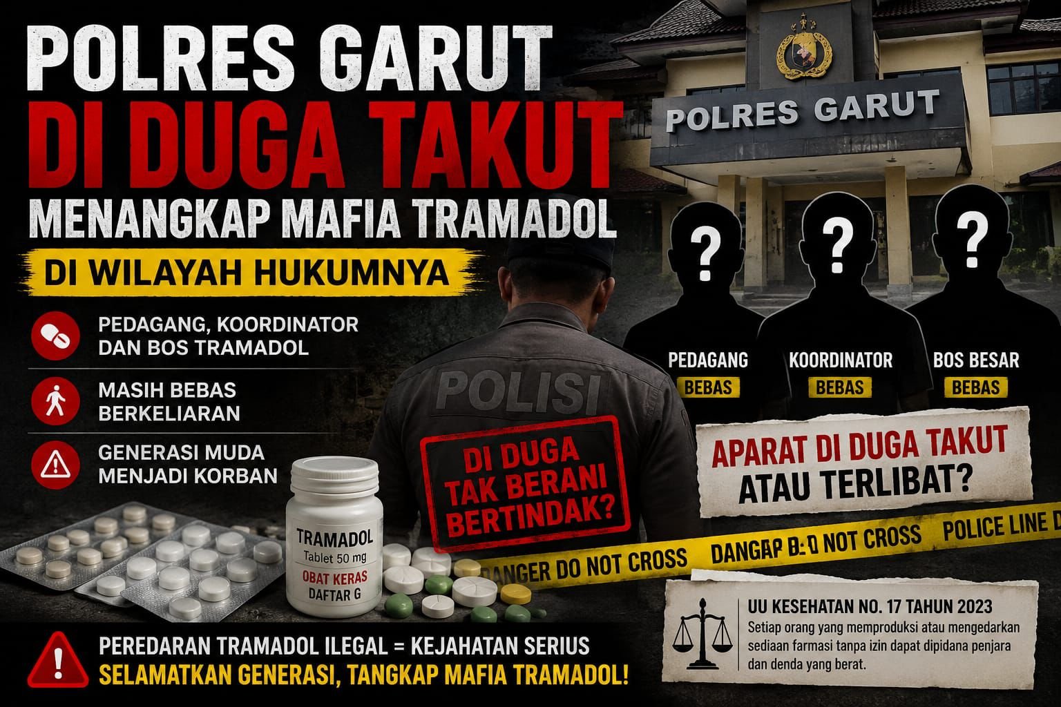 Diduga Terima Setoran, Polres Garut Disorot karena Belum Menindak Jaringan Peredaran Tramadol