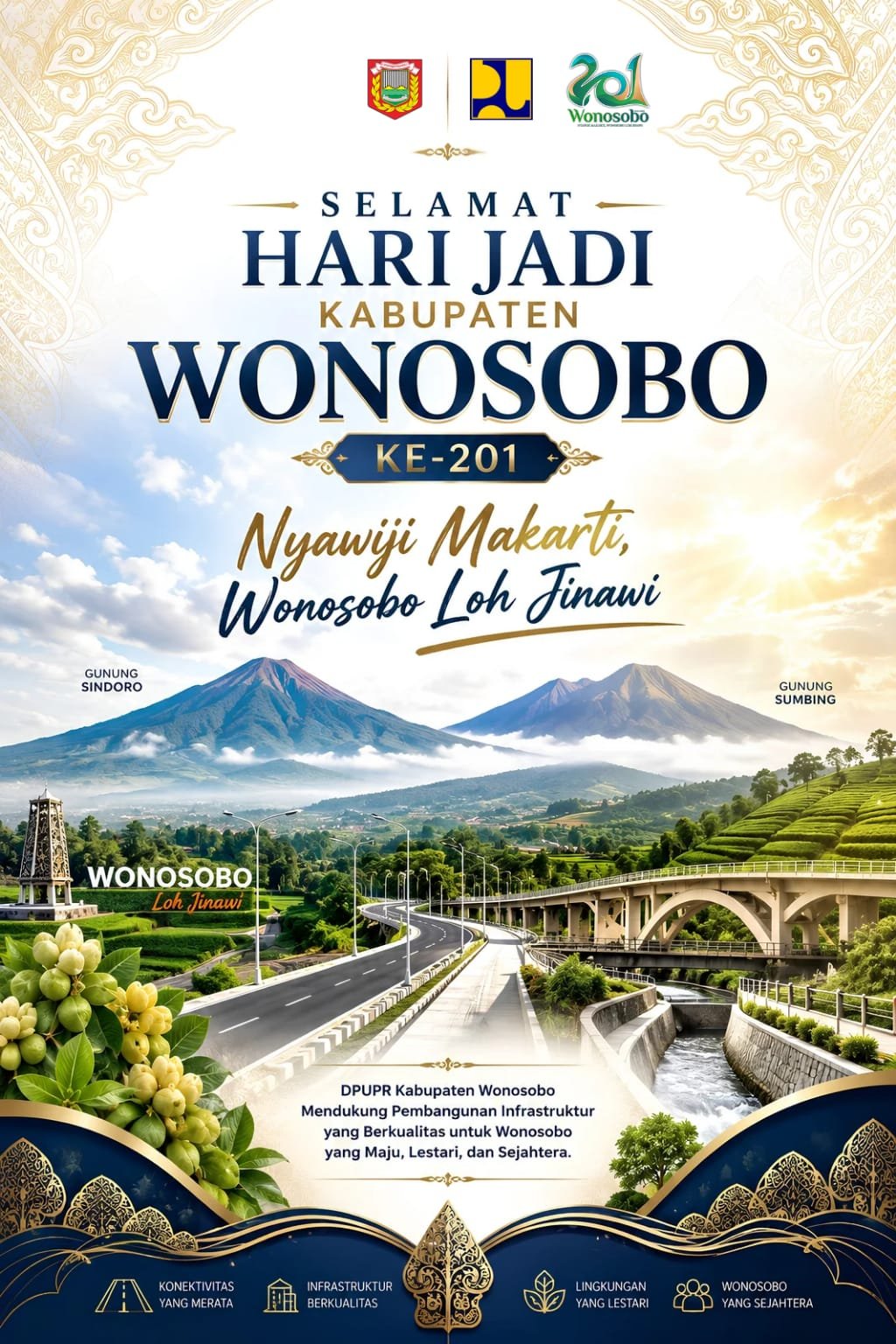 DPUPR Kabupaten Wonosobo Mengucapkan Hari jadi Kabupaten Wonosobo Yang