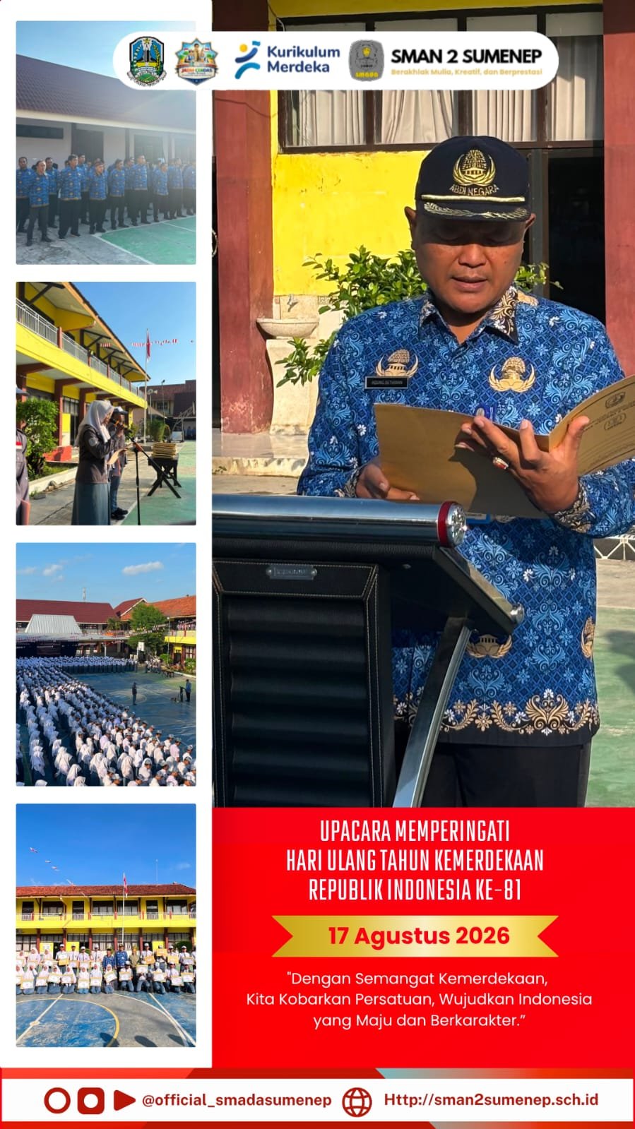 SMAN 2 Sumenep Semarakkan HUT ke-81 RI, Siswa Turut Sukseskan Upacara Kecamatan Kota