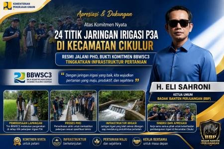 24 Titik Jaringan Irigasi P3A di Kecam