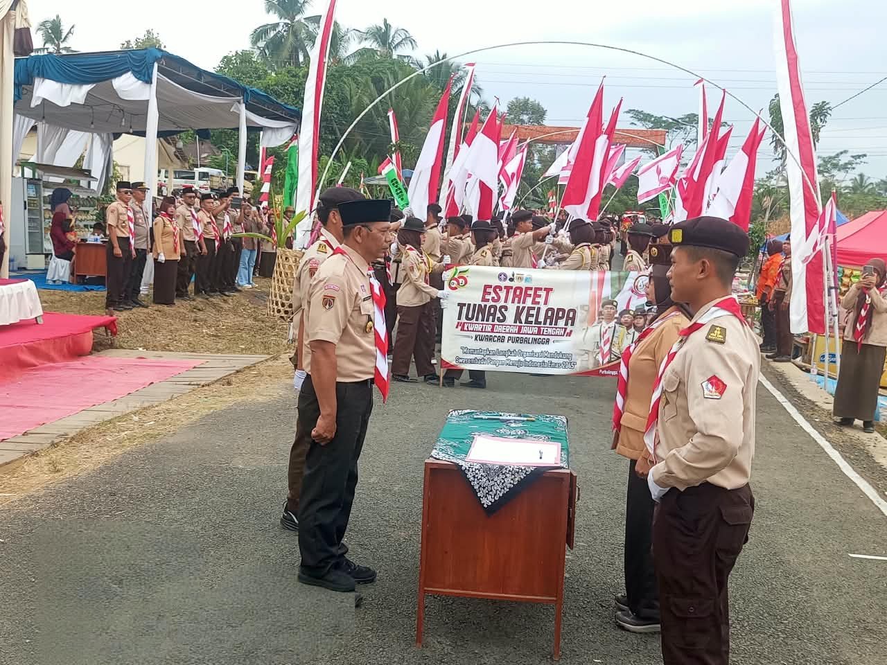 Estafet Tunas Kelapa Kwarcab Purbalingga Singgah di Kertanegara, Pramuka Didorong Jadi Generasi Penj