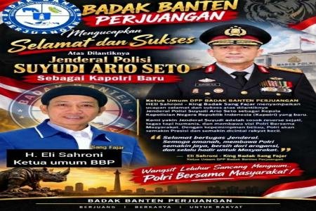 BBP Mengucapkan Selamat Atas Dilantiknya Jenderal Polisi Suyudi Ario S
