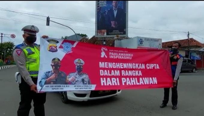 Hari Pahlawan, Sat Lantas Polres Lebak Polda Banten Bersama Pengguna J