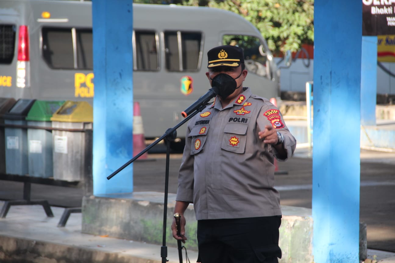 Kapolres Lebak Polda Banten Pimpin Apel Persiapan Vaksinasi Mobile Pol