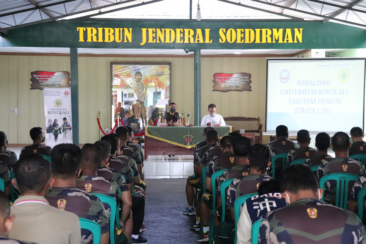Sosialisasi Penawaran Kuliah Ilmu Hukum Di Kodim 0704 banjarnegara