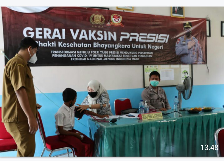 Polres Lebak Polda Banten Gelar Vaksinasi Anak Usia 6 S d 11 Tahun Di 