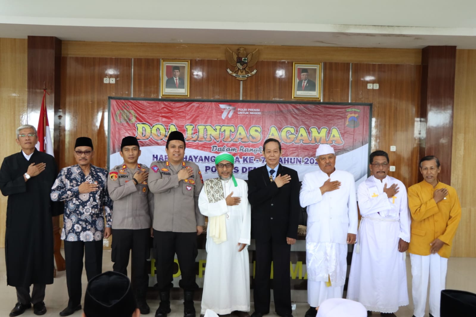 Hari Bhayangkara Ke 77 Polres Demak Gelar Do'a Bersama Lintas Agama