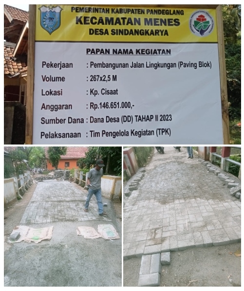 Diduga Pembangunan Jalan Lingkungan (paving Block) Sindangkarya Dikerj