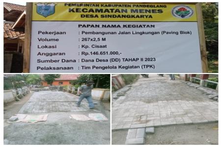 Diduga Pembangunan Jalan Lingkungan Paving Block Sindangkarya DiKerjak