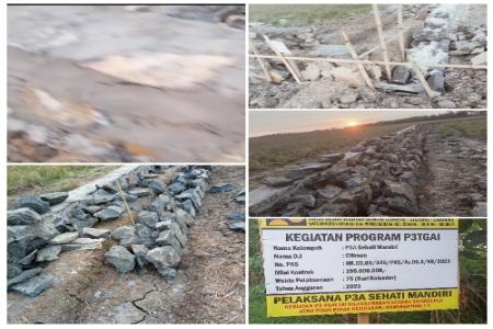 Pekerjaan P3TGAI Desa Teluk Lada Amburadul Diduga Akibat Lemahnya Peng