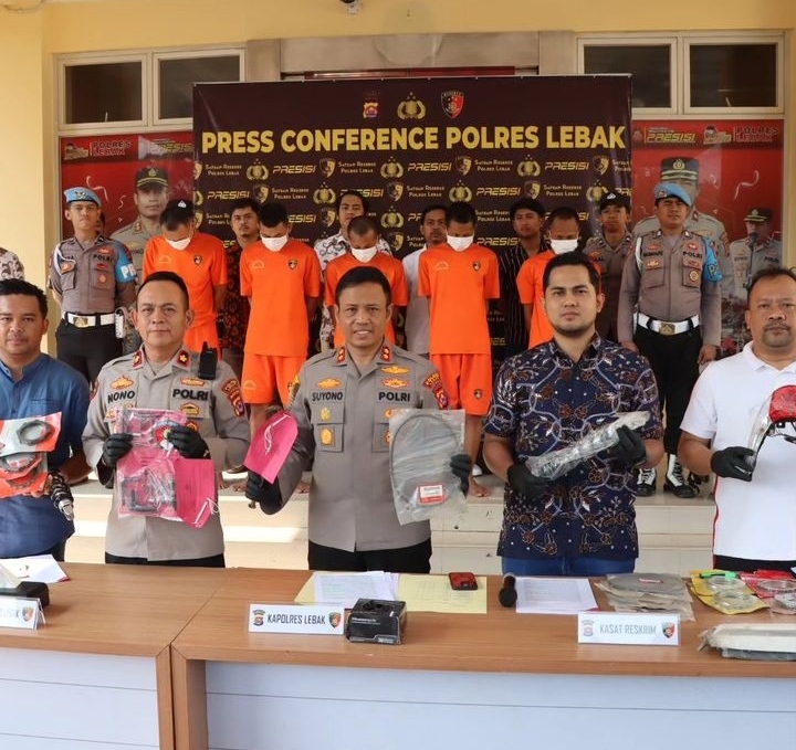 Jajaran Sat Rekrim Polres Lebak Berhasil Amankan 5 Pelaku Dan 14 Unit
