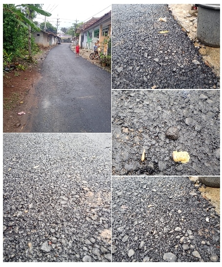 Diduga Pengerjaan Jalan Hotmix Di Kp Babakan Sompok Desa Cimanuk Pande