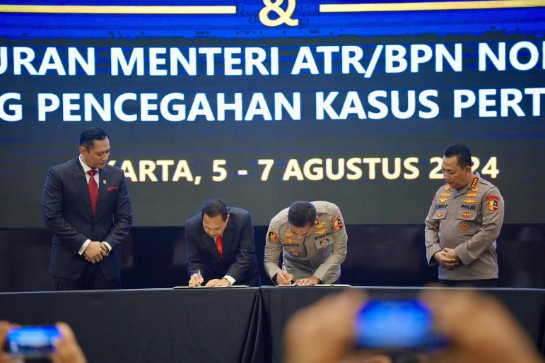 Kerjasama Kementrian Atr bpn Dan Polri Sepakat Cegah Masyarakat Menjad