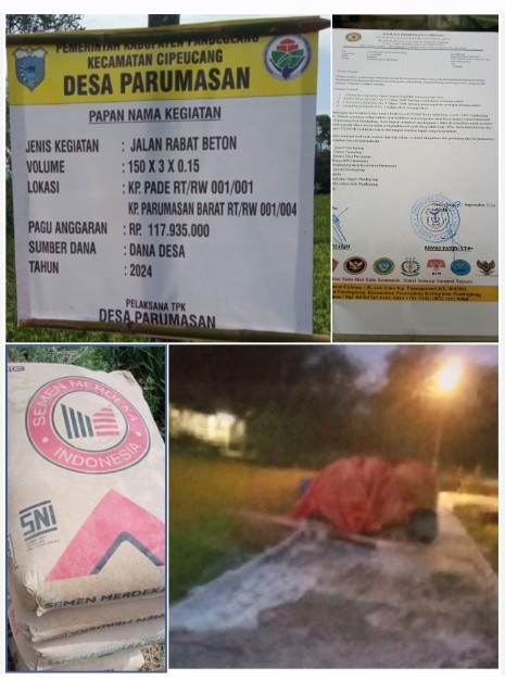 Mangkraknya Pembangunan Jalan Rabat Beton Di Desa Parumasan, Lin Layan