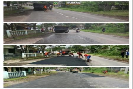 DPUPR Banten Melalui UPTD PJJ Lebak Lakukan Tambal Sulam Jalur Mudik L
