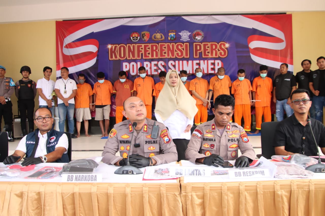 Kapolres Sumenep Pimpin Konferensi Pers Ungkap 18 Kasus Tindak Pidana