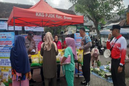 Kolaborasi Polisi dan Bulog Gelontorkan 108 Ton Beras Murah di Banyuwa
