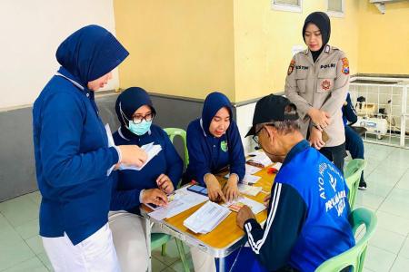 Jelang HUT ke77 Polwan Polresta Malang Kota Gelar Bakti Kesehatan Grat