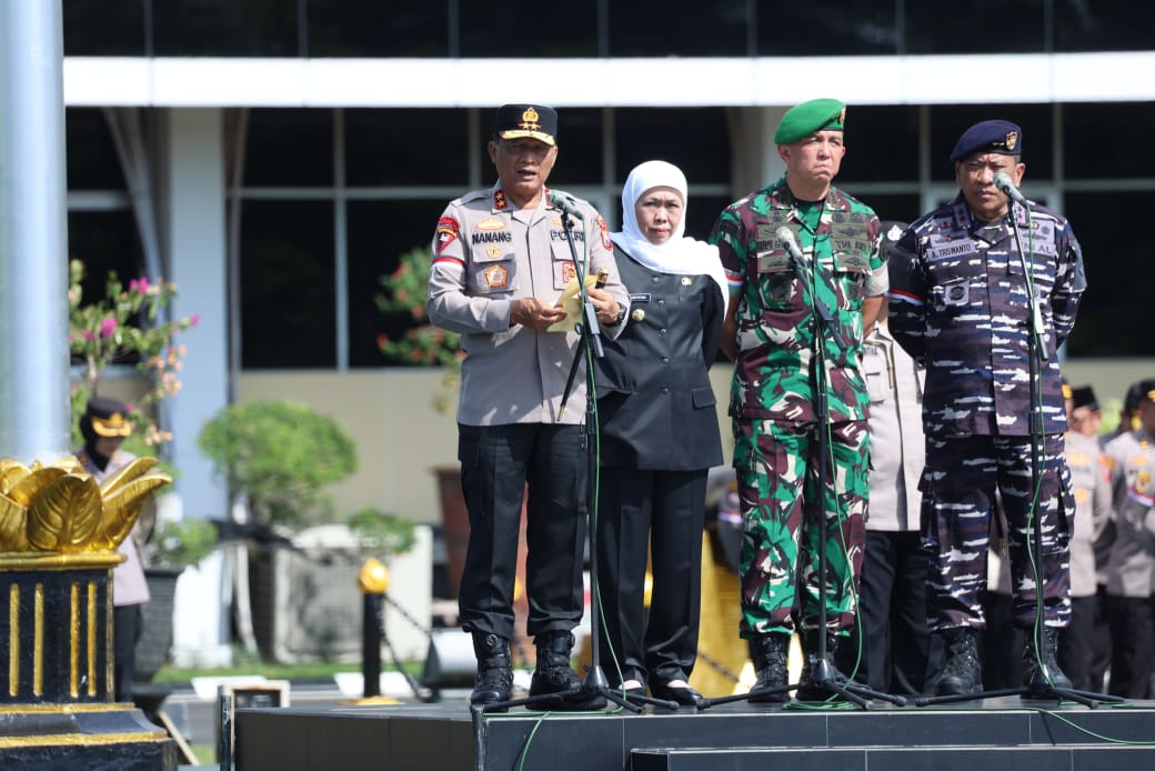 Polda Jawa Timur Gelar Apel Dan Doa Bersama Forkopimda Dan Puluhan Orm