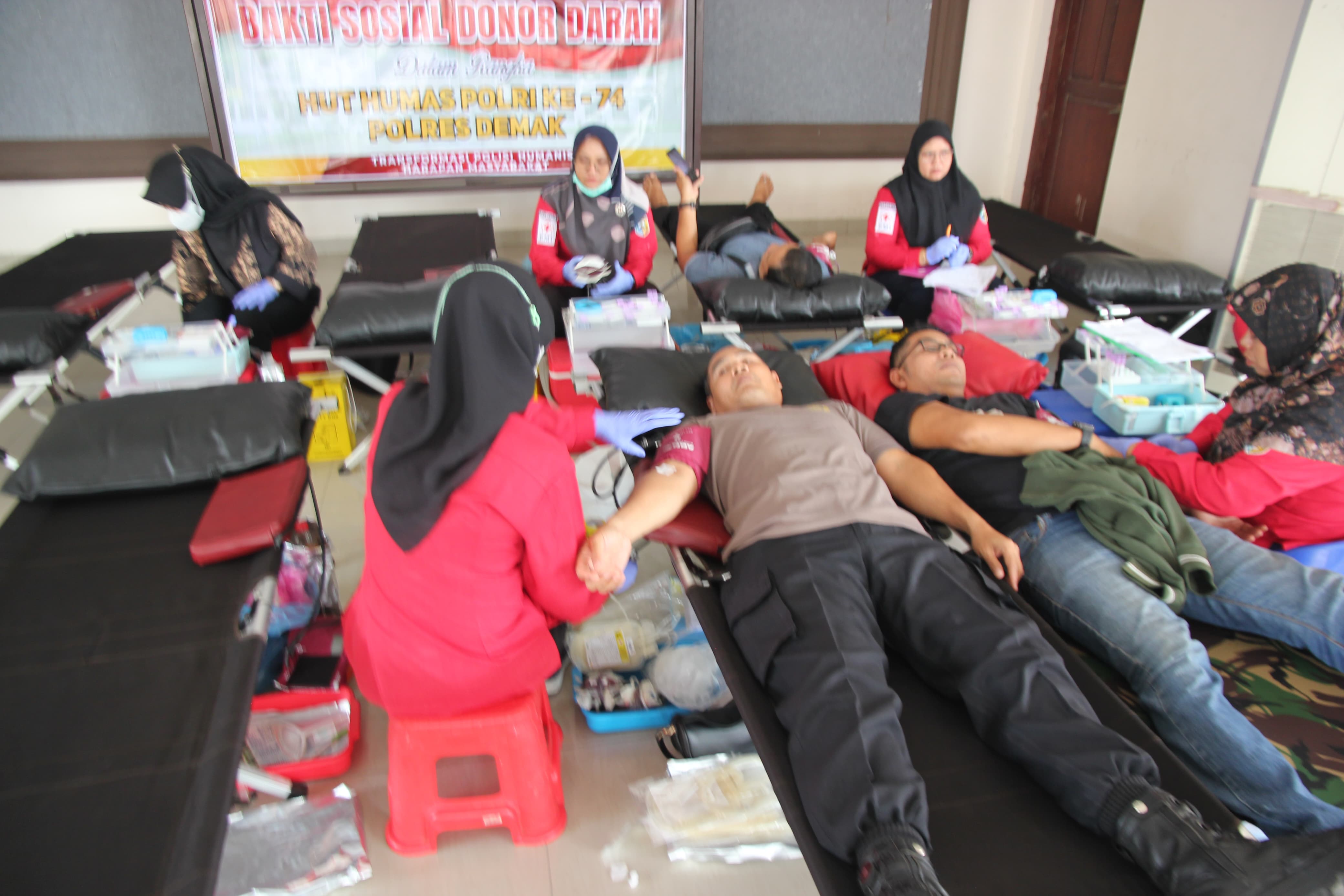 Polres Demak Gelar Donor Darah Peringati Hut Ke 74
