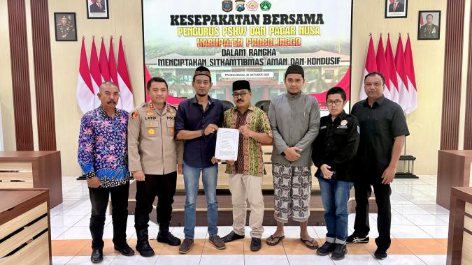 Jogo Jatim : Polres Probolinggo Gandeng Perguruan Pencak Silat Wujudka
