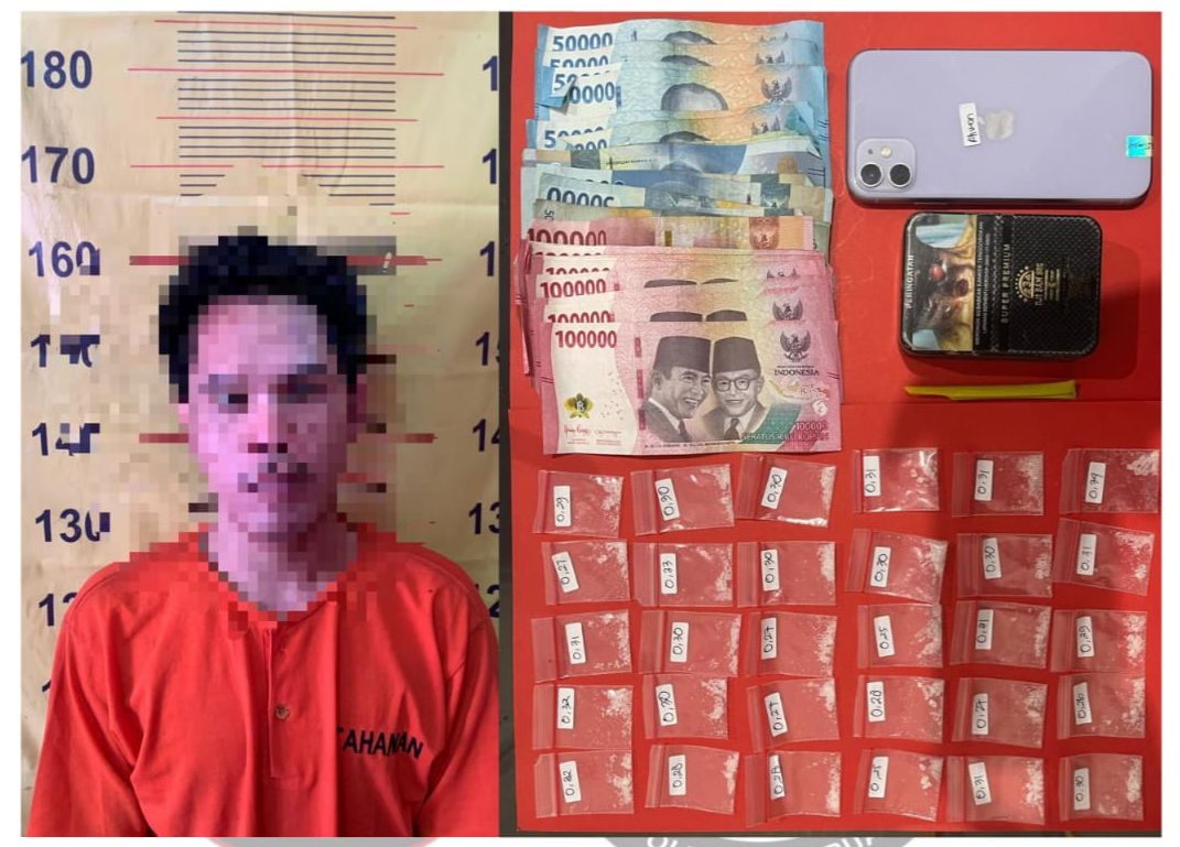 Polres Pasuruan Tangkap Pengedar Sabu Di Prigen, Beserta 30 Poket Siap