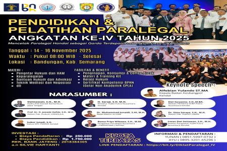 YLBH Putra Nusantara Kendal Cetak Paralegal Profesional Dukung Program