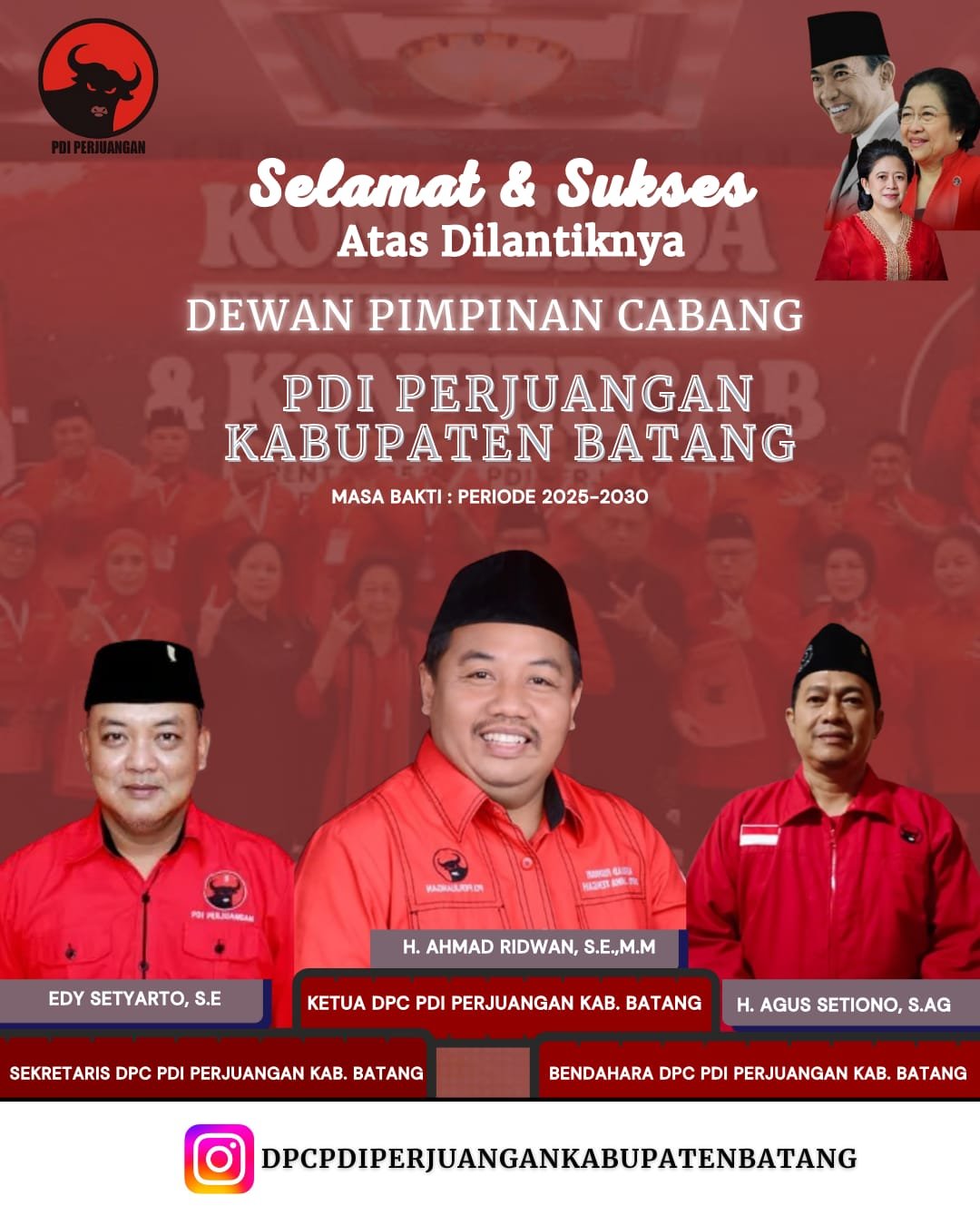 Ahmad Ridwan Kembali Nahkodai Pdip Batang, Konsolidasi Struktur Hingga