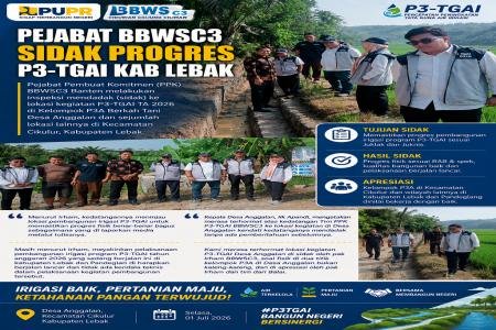 Pejabat BBWSC3 Sidak Progres P3TGAI Kabupaten Lebak