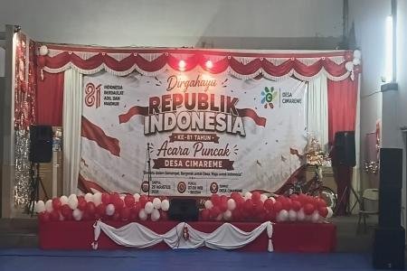 Rangkaian Peringatan HUT RI ke81 Desa Cimareme Gelar Gerak Jalan Santa