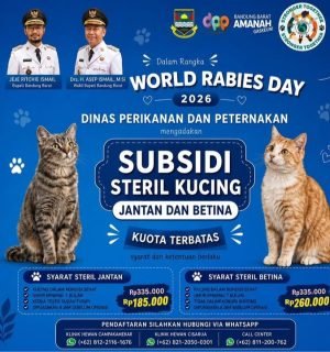 2000 Vaksin Rabies Diberikan Secara Gratis Oleh Dinas Perikanan Dan Peternakan Kabupaten Bandung Barat Menyambut World Day Rabies 2026